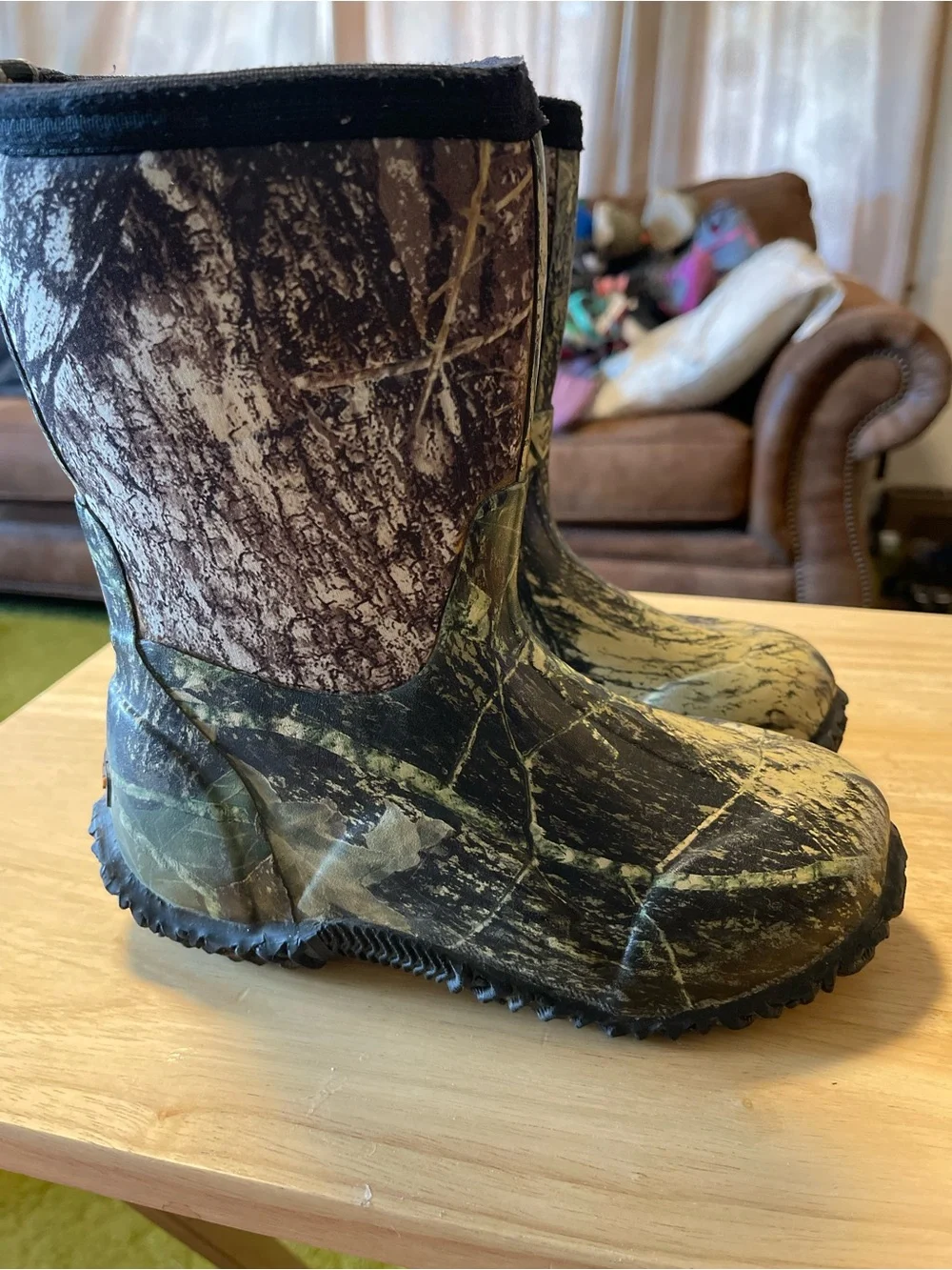 Bogs Mossy Oak Kids Size 1 US Green Camo Waterproof 30 Below Rain/Snow Boot
